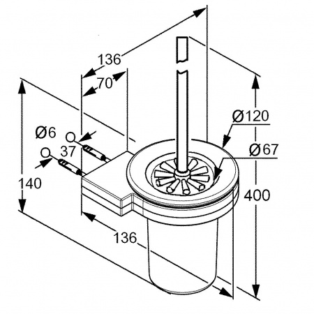 Ершик для унитаза подвесной Kludi A-XES 4897405 фото