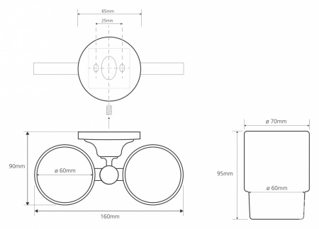 Два стакана для зубных щеток Bemeta Retro 144110027 фото