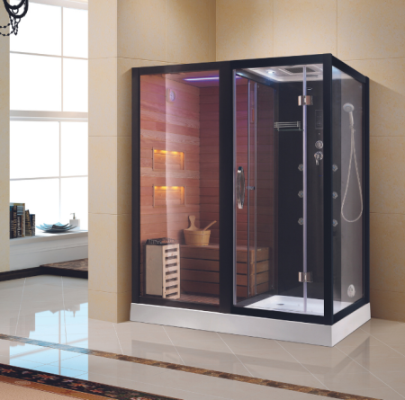 Душевая кабина с сауной Cerutti SPA Albano Nero Black CT8347 180x110 фото