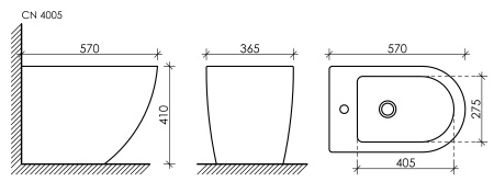 Биде напольное Ceramica Nova Metropol CN4005 фото