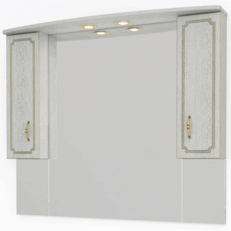 Зеркало-шкаф Kaksa Патина 004497 120 см бежевый с золотом фото