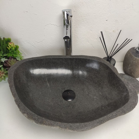 Накладная раковина из речного камня RS01390 (59*46*13) фото