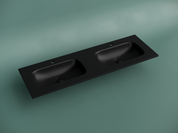 Двойная раковина Ceramica Nova Grace CN7022MB 141x45 черная матовая фото