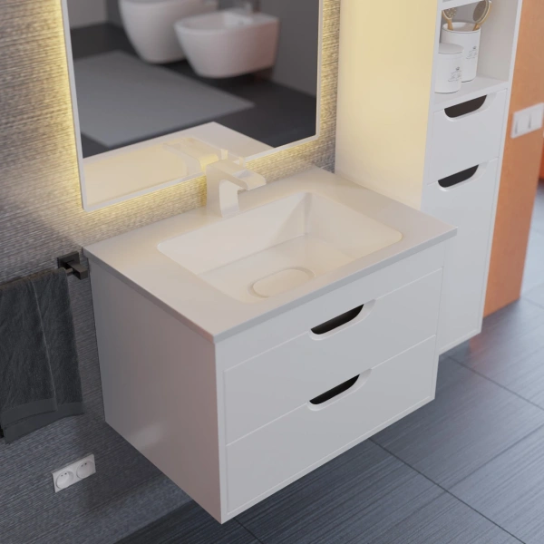 Тумба под раковину Uperwood Modul 65 2930205354 белая/графит фото