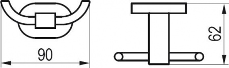 Двойной крючок для ванной Ravak Chrome CR 100.00 X07P186 фото