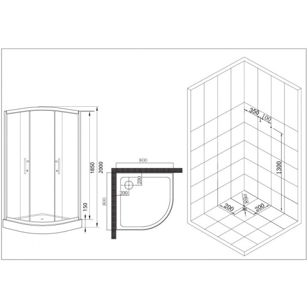 Душевой уголок Esbano ESD-8005 80x80 фото