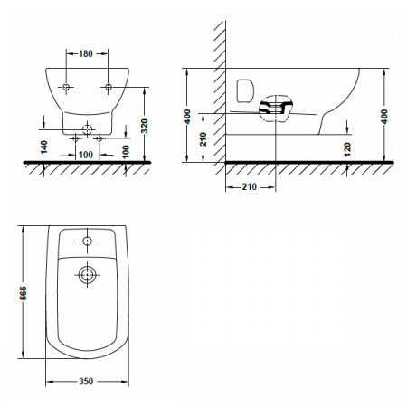 Биде подвесное Gala Smart 25362 (72596) фото