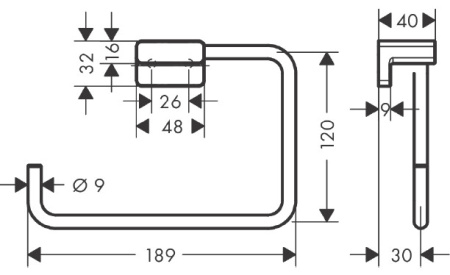 Полотенцедержатель кольцо Hansgrohe AddStoris 41754990 полированное золото фото