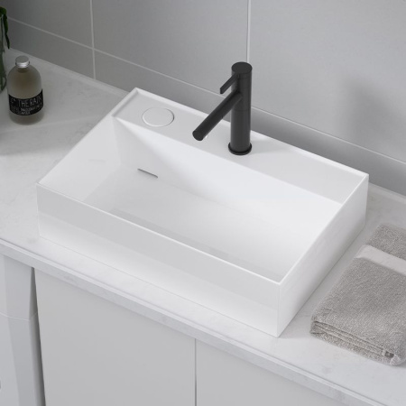 Накладная раковина CeramaLux N 6252L 50x40 слив слева фото