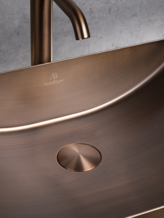 Накладная раковина из нержавеющей стали AltroBagno Futuro 001016BrAn состаренная бронза фото