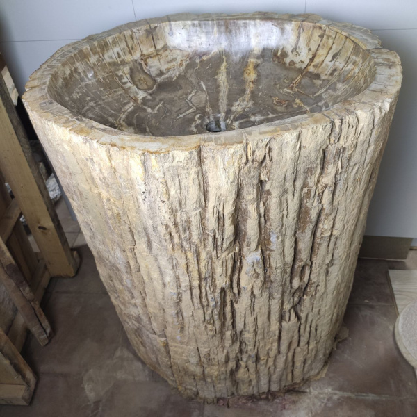 Раковина напольная из окаменелого дерева ODN-01499 (68*55*90) фото