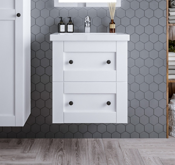 Тумба с раковиной Бриклаер Хелена 60 4627125416408 белая фото