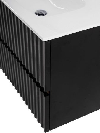 Тумба под раковину Art&Max Elegant AM-ELEGANT-600-2C-SO-NM-LED черная матовая / с подсветкой фото