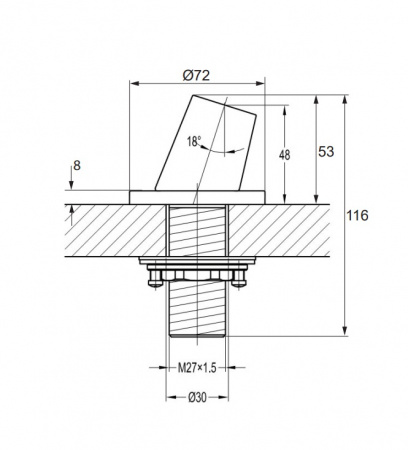Переходник-держатель душевой лейки Omnires H14BL черный фото