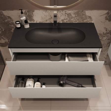 Тумба под раковину Vincea Welle 100 VMC-2WL100MW M.White Soft-touch фото