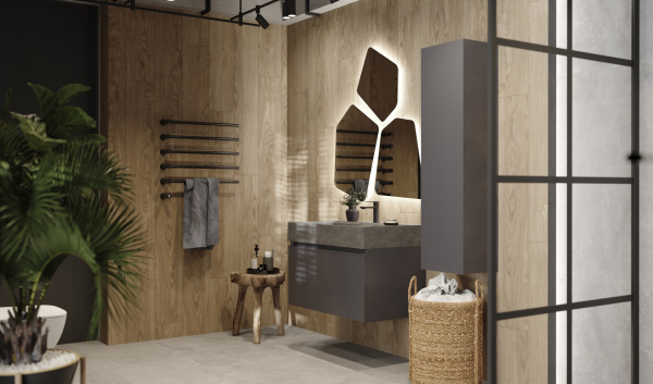 Тумба с раковиной Raval Facet Fac.01.80/P/A/RL 80 см антрацит фото