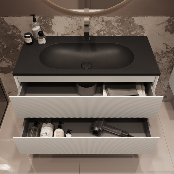 Тумба под раковину Vincea Welle 100 VMC-2WL100MW M.White Soft-touch фото