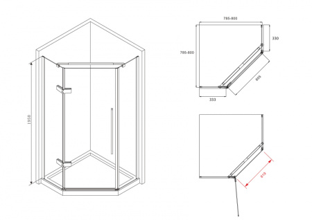 Душевой уголок ABBER Ewiges Wasser AG05080M 80x80 фото