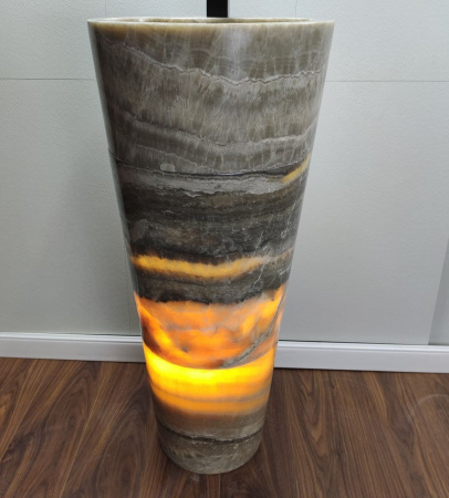 Раковина напольная из оникса Grey ON-01366 (40*40*90) фото