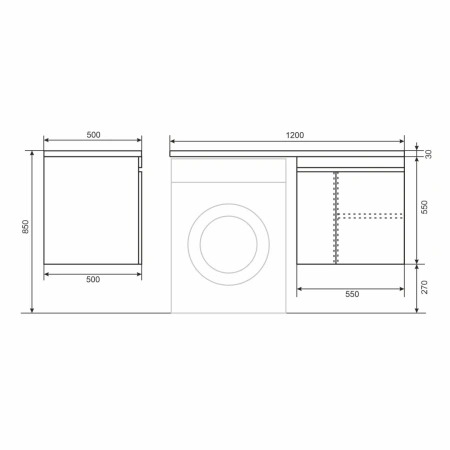 Тумба под стиральную машину Uperwood Magenta 5930205152 черная фото