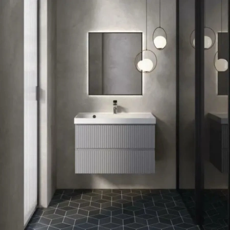 Тумба под раковину Aquame S1 AQM900180GM 80 см, серая фото