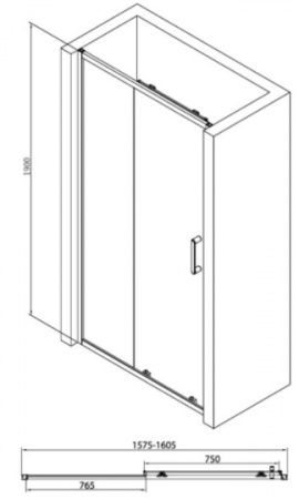 Душевая дверь Abber Schwarzer Diamant AG30160B 160 см фото