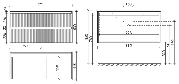 Тумба под раковину Sancos Snob R SNR100W Bianco фото