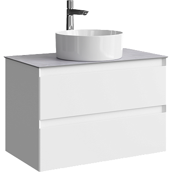 Тумба под накладную раковину Aqwella Geometria 80 GE01082WM белая фото