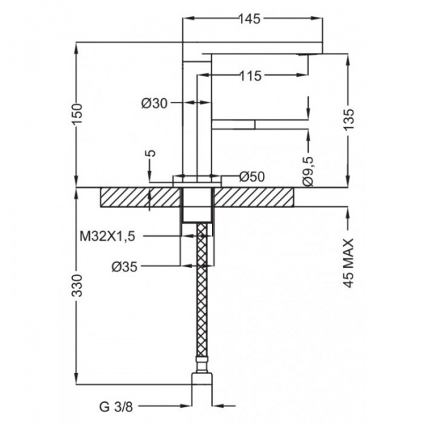 Смеситель для раковины Cezares Eco ECO-LSM1-01-Cr фото