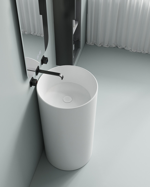 Напольная раковина SantiLine SL-4014MW 45x45 белая матовая фото