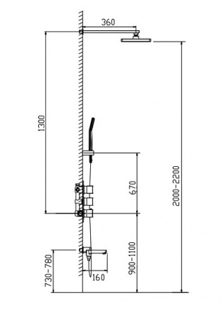 Душевая система скрытого монтажа Timo Tetra-Thermo SX-0199/00SM фото