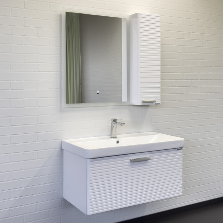 Тумба с раковиной Comfortу Танжер 90П 00-00019566CF белая матовая фото