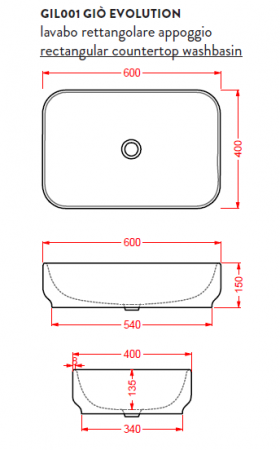 Накладная раковина Artceram Gio Evolution GIL001 01 00bi*0 фото