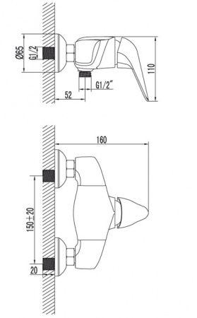 Смеситель для душа Lemark Poseidon LM4233C фото