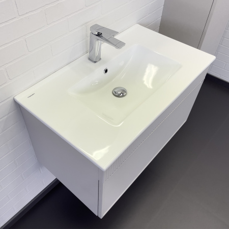 Тумба с раковиной Comforty Мадрид-80 00-00018685 с раковиной Comforty 80E серый шелк фото