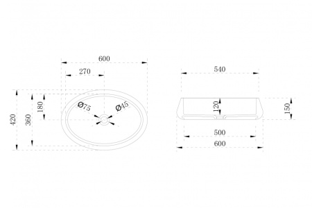 Накладная раковина Abber Stein AS2605 60x42 белая матовая фото