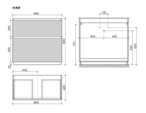Тумба под раковину Sancos Folk Floor FL90FES Ergraut soft фото