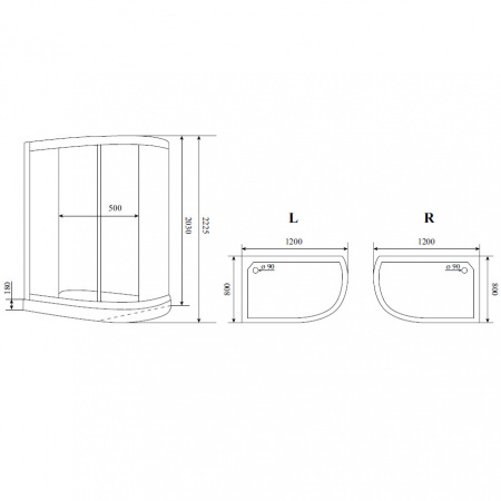 Душевая кабина Timo Premium Ilma 902 120x80 L фото