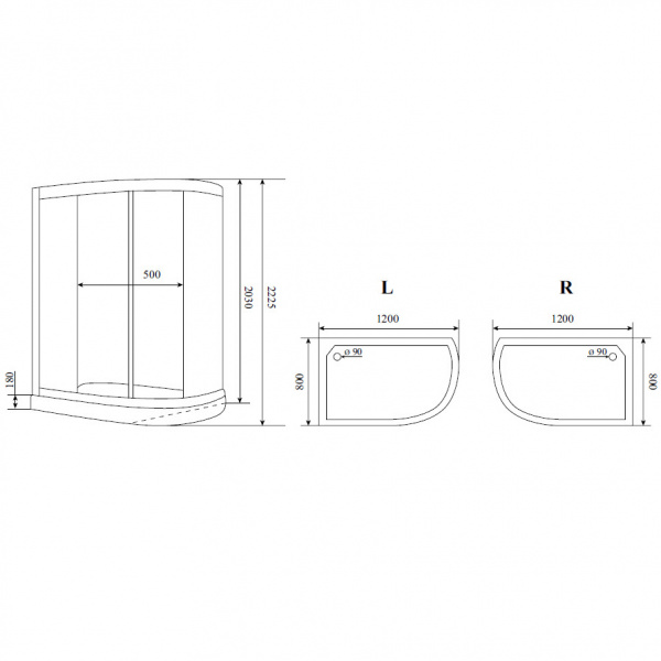 Душевая кабина Timo Premium Ilma 902 120x80 L фото
