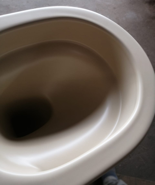 Подвесной унитаз со смывом торнадо SantiLine SL-5005T-BG с сиденьем, бежевый матовый фото