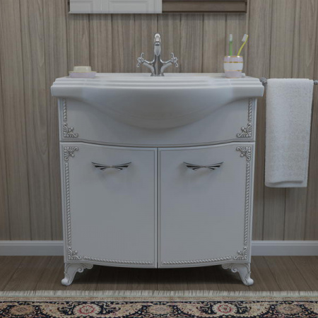 Тумба под раковину Kaksa Классик-Д 004067 80 см серебро фото