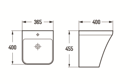 Раковина-моноблок подвесная CeramaLux 500PMB 36x40 черная матовая фото