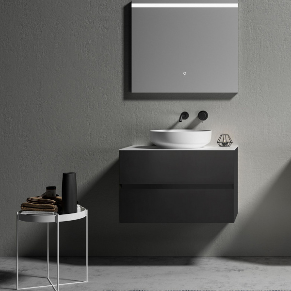 Тумба с раковиной AltroBagno Calabria 800 Matte black фото