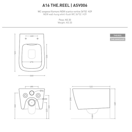 Подвесной унитаз безободковый Artceram A16 ASV006 01 00 фото