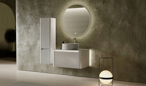 Круглое зеркало с подсветкой и часами Jorno Solo 77 Solo.02.77/W/RL 77x77 фото