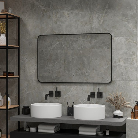 Зеркало с подсветкой Art&Max Siena AM-Sie-1000-700-DS-F 100x70 черное фото