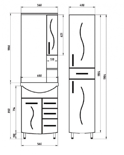 Тумба под раковину АСБ Мебель Грета 60 9938 фото