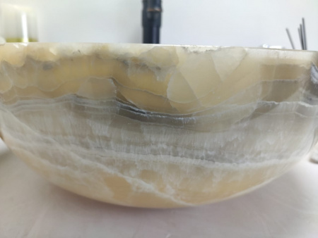 Накладная раковина из оникса Indo Bowl Yellow Medium BO-00030 фото