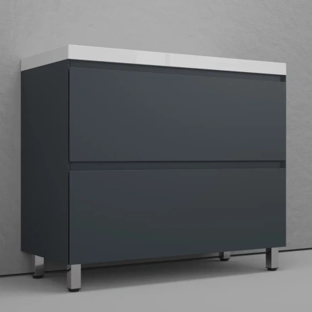 Тумба напольная под раковину Style line Манхэттен 100 ЛС-00002369 графит фото