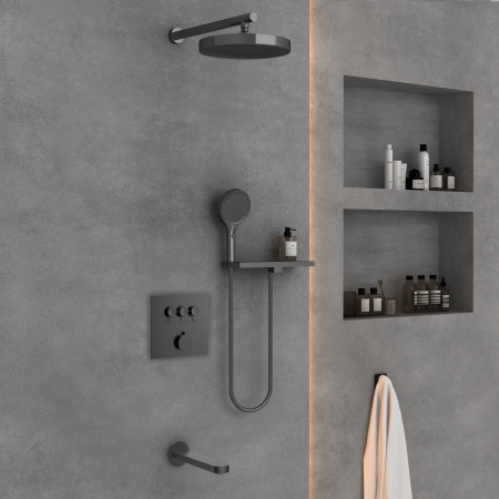 Душевая система скрытого монтажа Vincea Inspire VSFW-431I2RGM вороненая сталь фото